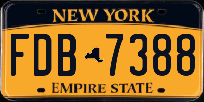 NY license plate FDB7388