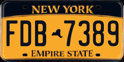 NY license plate FDB7389
