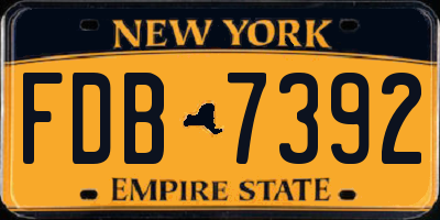 NY license plate FDB7392