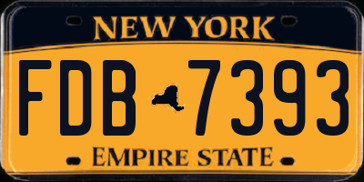 NY license plate FDB7393