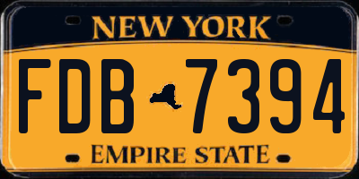 NY license plate FDB7394