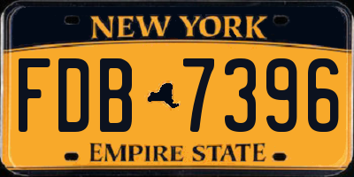 NY license plate FDB7396