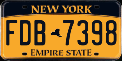 NY license plate FDB7398