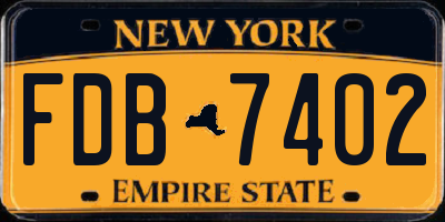 NY license plate FDB7402