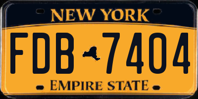 NY license plate FDB7404