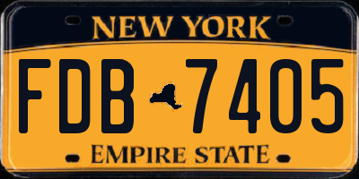 NY license plate FDB7405