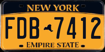 NY license plate FDB7412