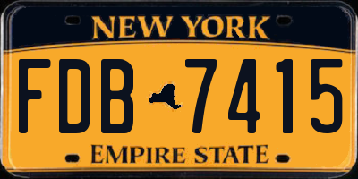 NY license plate FDB7415