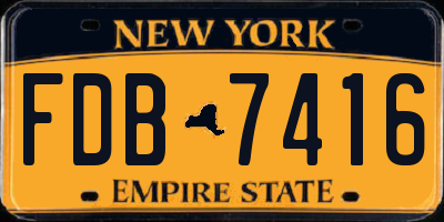 NY license plate FDB7416