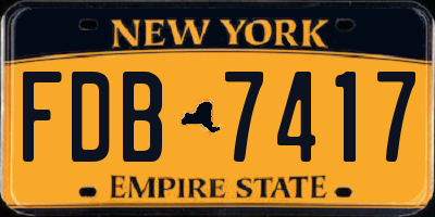 NY license plate FDB7417