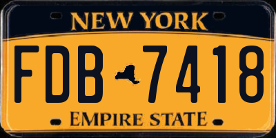 NY license plate FDB7418