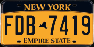 NY license plate FDB7419