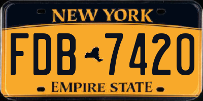 NY license plate FDB7420