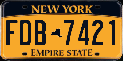 NY license plate FDB7421