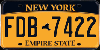 NY license plate FDB7422