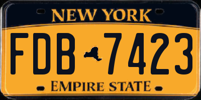 NY license plate FDB7423