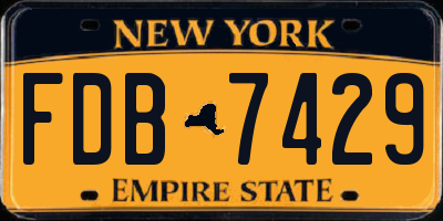 NY license plate FDB7429