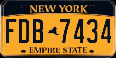 NY license plate FDB7434