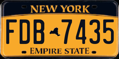 NY license plate FDB7435
