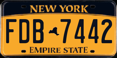 NY license plate FDB7442