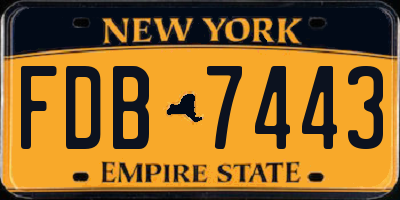 NY license plate FDB7443