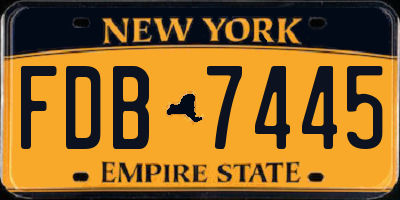 NY license plate FDB7445