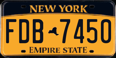 NY license plate FDB7450