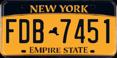 NY license plate FDB7451