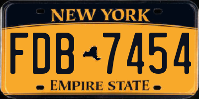 NY license plate FDB7454