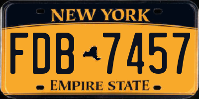 NY license plate FDB7457