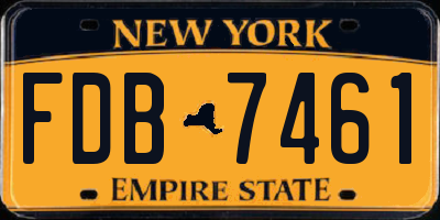NY license plate FDB7461