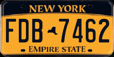 NY license plate FDB7462