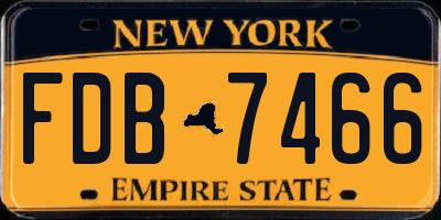 NY license plate FDB7466