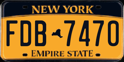 NY license plate FDB7470