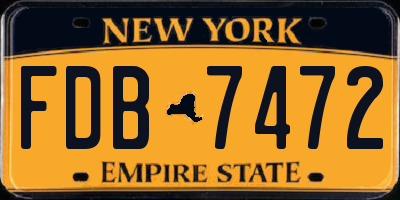 NY license plate FDB7472