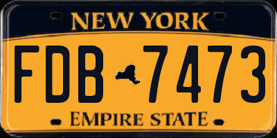 NY license plate FDB7473