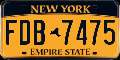 NY license plate FDB7475