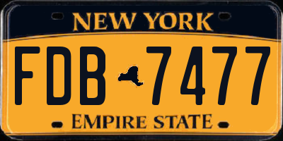 NY license plate FDB7477