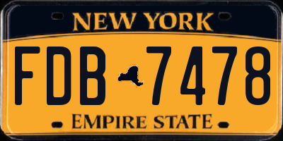 NY license plate FDB7478