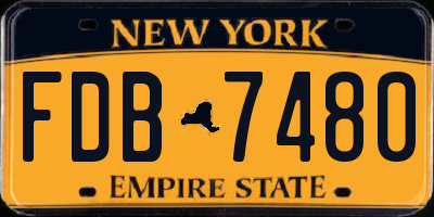 NY license plate FDB7480