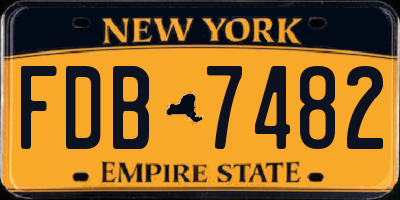 NY license plate FDB7482