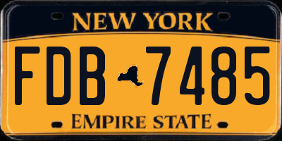 NY license plate FDB7485