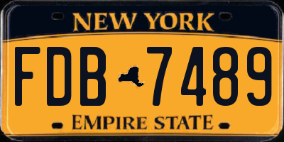 NY license plate FDB7489