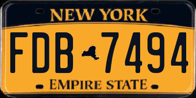 NY license plate FDB7494