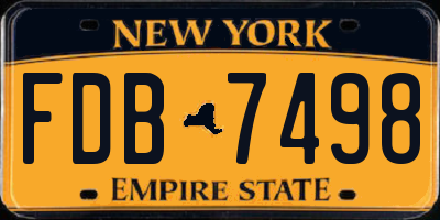 NY license plate FDB7498