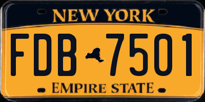 NY license plate FDB7501