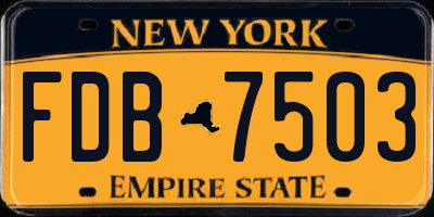 NY license plate FDB7503