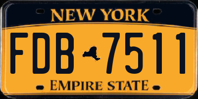 NY license plate FDB7511