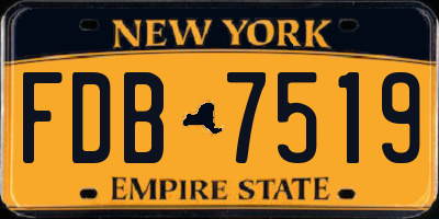 NY license plate FDB7519