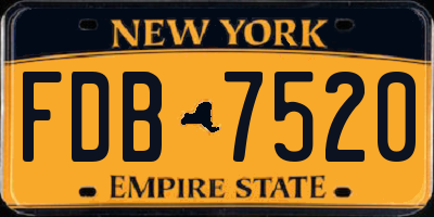 NY license plate FDB7520